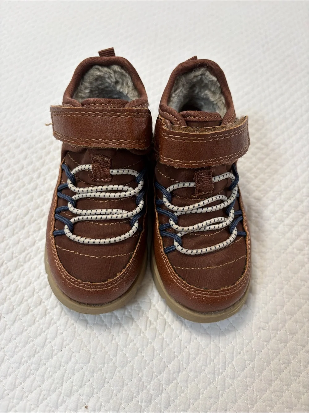 OshKosh B'gosh Brown Kids Faux-Leather Boots with Cozy Lining